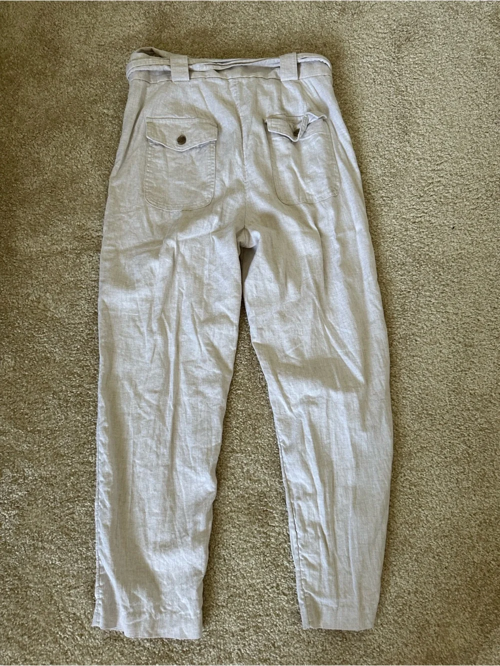 Banana Republic Utility Linen Blend High Rise Slim Tie Waist Pants
